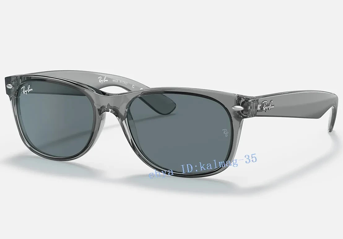 Ray-Ban RB2132 New Wayfarer Sunglasses 55mm Grey Frame Blue Lens UV400