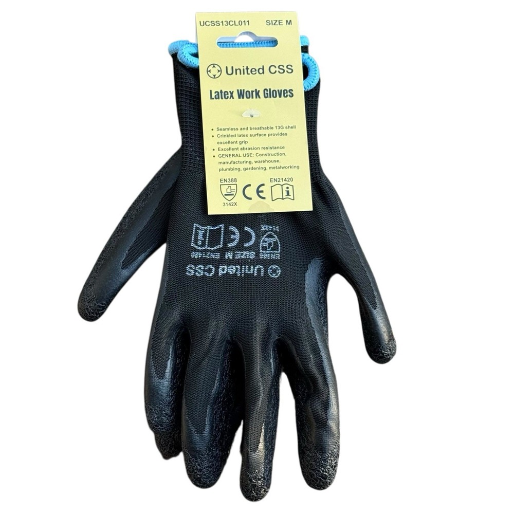 Latex Work Gloves 12pairs by United CSS