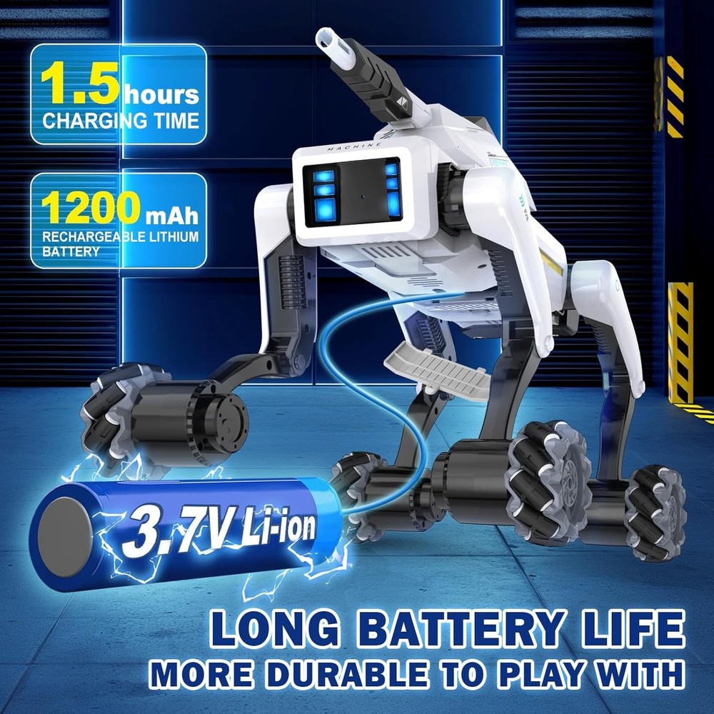 Smart Robot Dog with Wheels, 30+ Bionic Actions, Voice & Remote Control, Program