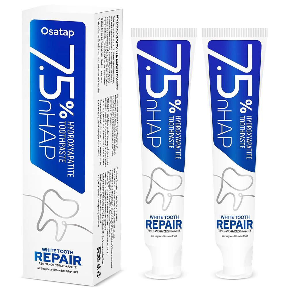 7.5% Nano Hydroxyapatite Toothpaste â€“ Fluoride-Free Whitening, Enamel Prote...