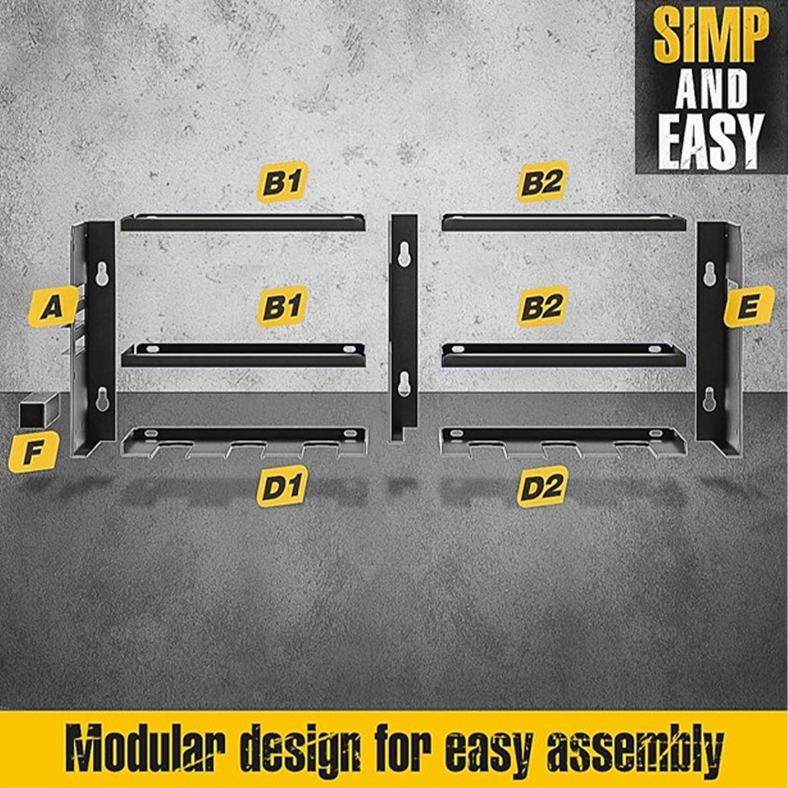 Heavy Duty Power Tool Organizer Drill 25" 3-Layer Holder Wall Mount Storage Rack