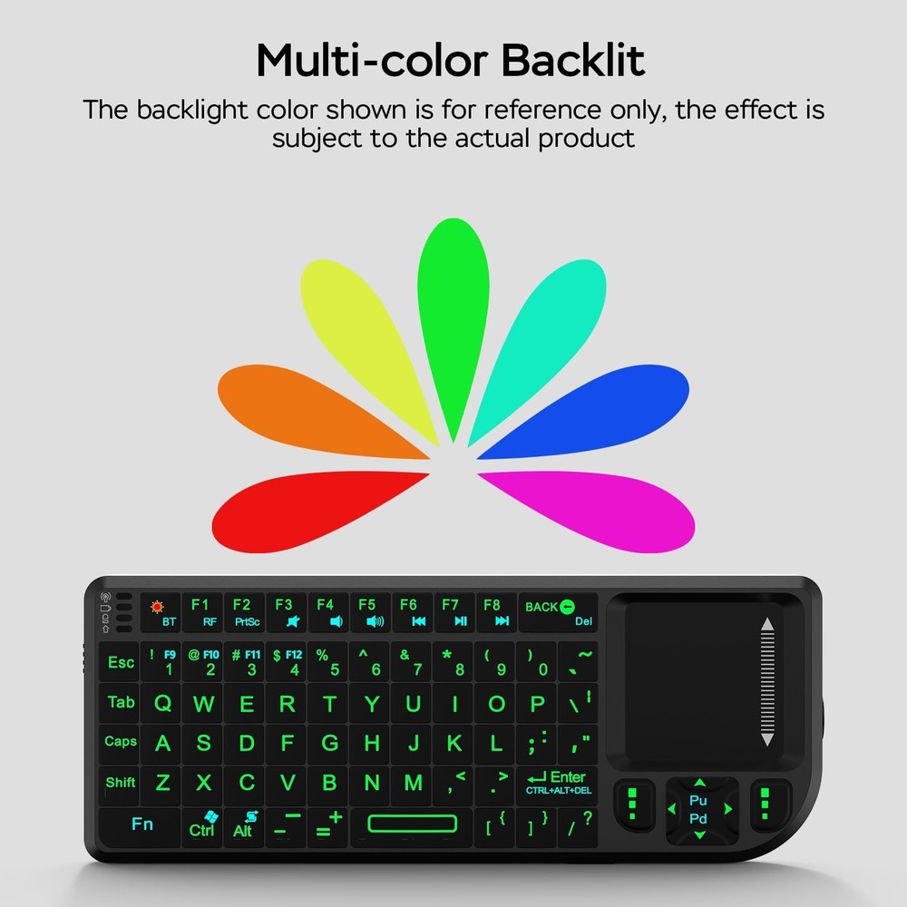 Mini Keyboard with Touchpad, Mini Bluetooth Keyboard, 2.4G Ultra-Thin Handhel...