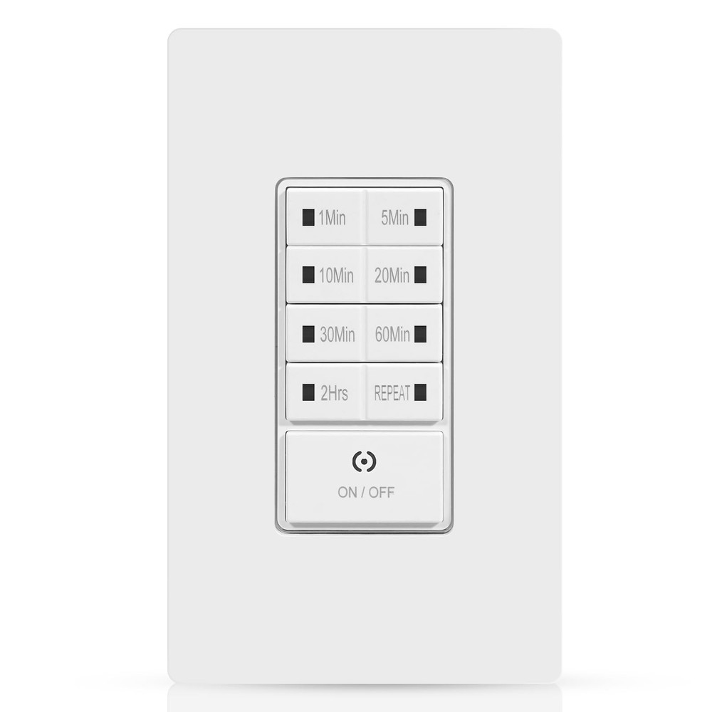 Countdown Wall Timer Switch, Programmable for Exhaust Fan and Lights, 1-5-10-...
