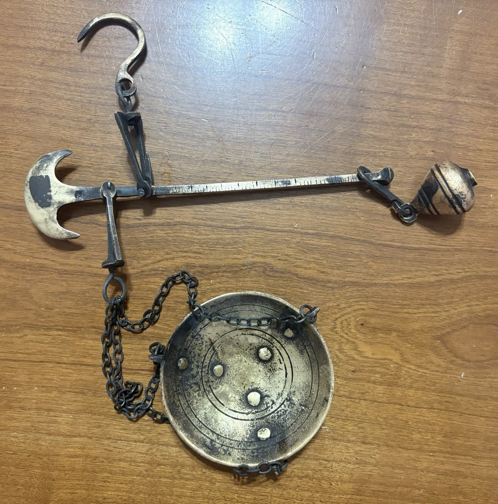 Solid Brass Hanging Balance Beam Scale Vintage