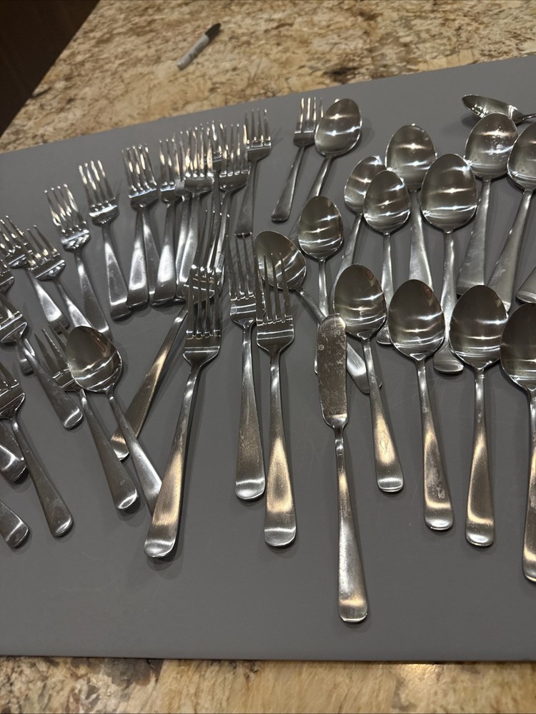 49 pcs - Pfaltzgraff Basics Stainless Satin Gotham