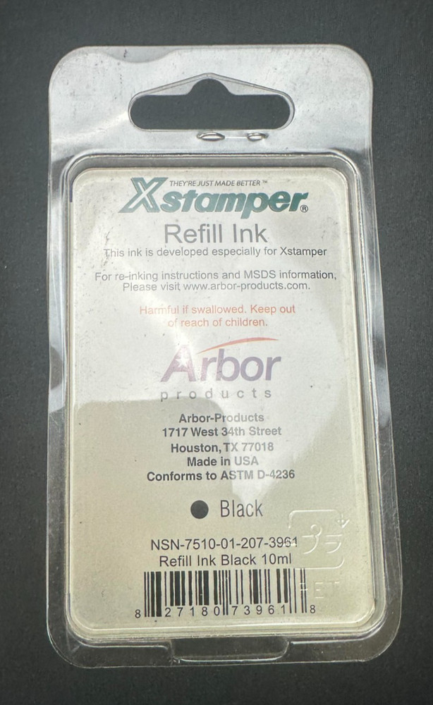 Arbor Xstamper Refill Ink Black 10ML Bottle