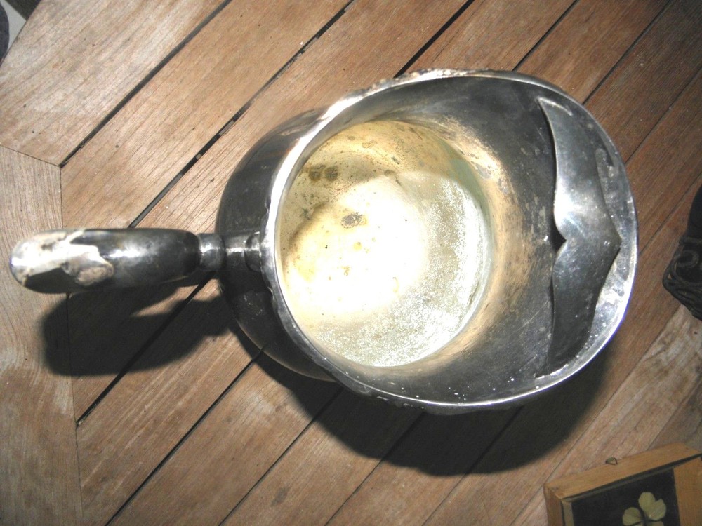 F.B. ROGERS GEORGETOWN PATTERN FOOTED WATER PITCHER SILVERPLATE over COPPER