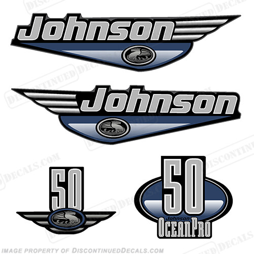 Fits Johnson 50hp OceanPro Decals - Dark Blue
