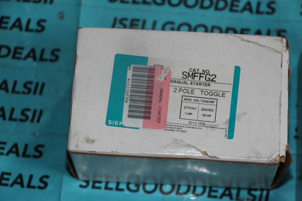 Siemens SMFFG2 Manual Starter 2 Pole Toggle Switch New