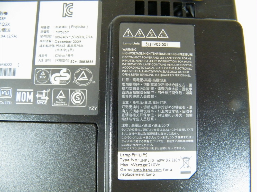 BENQ MP525P DLP PROJECTOR