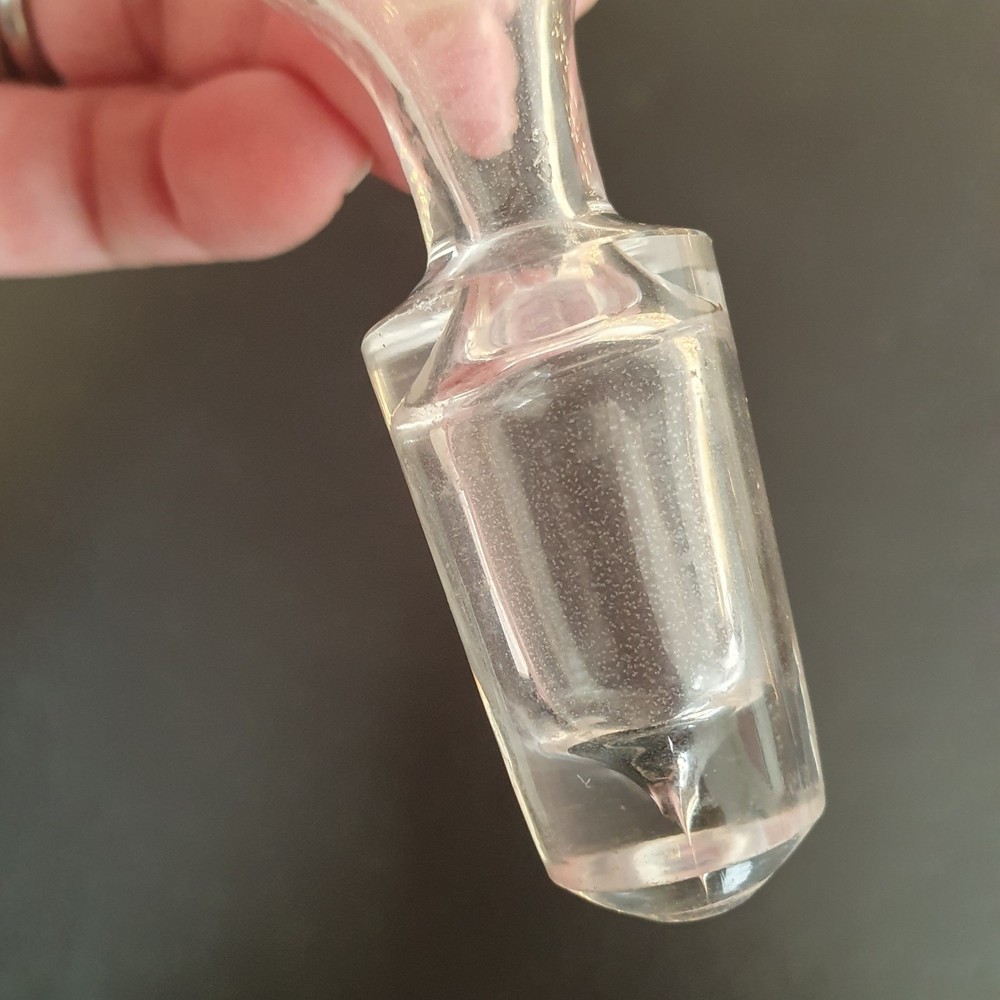 Vintage Hand Blown Clear Bottle Stopper - Beautiful Simple Design