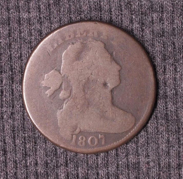 1807 Draped Bust Large Cent US mint copper coin