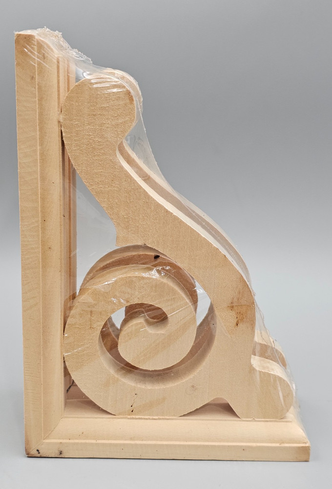 Smart Wood Scroll Bracket Unfinished 6" x 8.5" - CB 618
