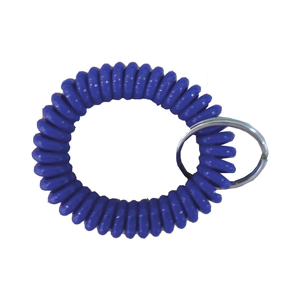 GRAINGER APPROVED 25PA14 Wrist Coil with Split Key Ring,Blue,PK5 25PA14