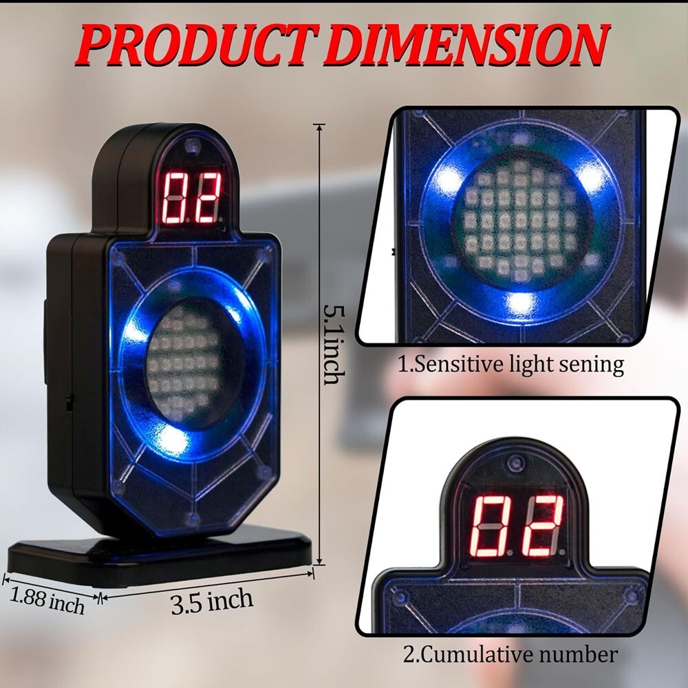 Portable Laser Trainer Target for Dry Fire Practice and Reactive Laser Shooting