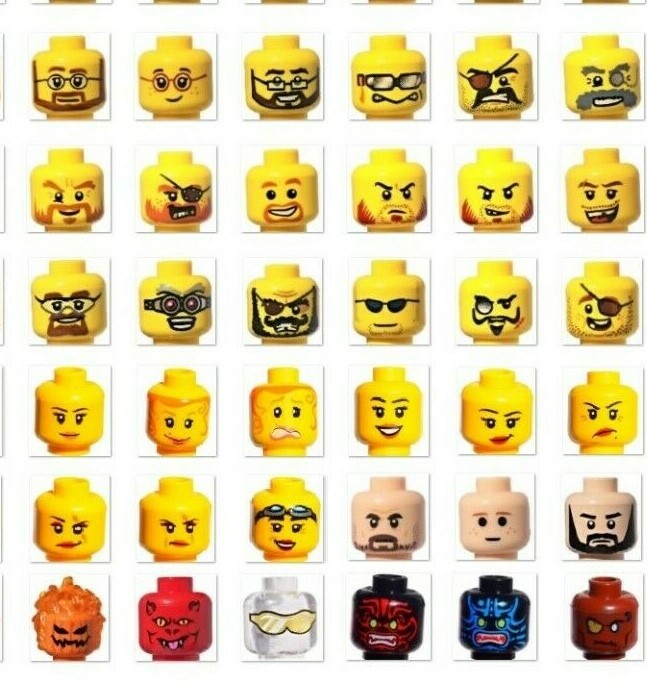 ☀️Lego YOU PICK YOUR HEAD Minfig minifigure mini figure face male female Bulk