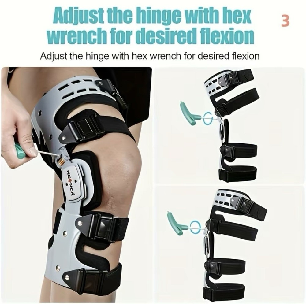 Adjustable Knee Brace For ACL, MCL, PCL Support Breathable ( Left Side)