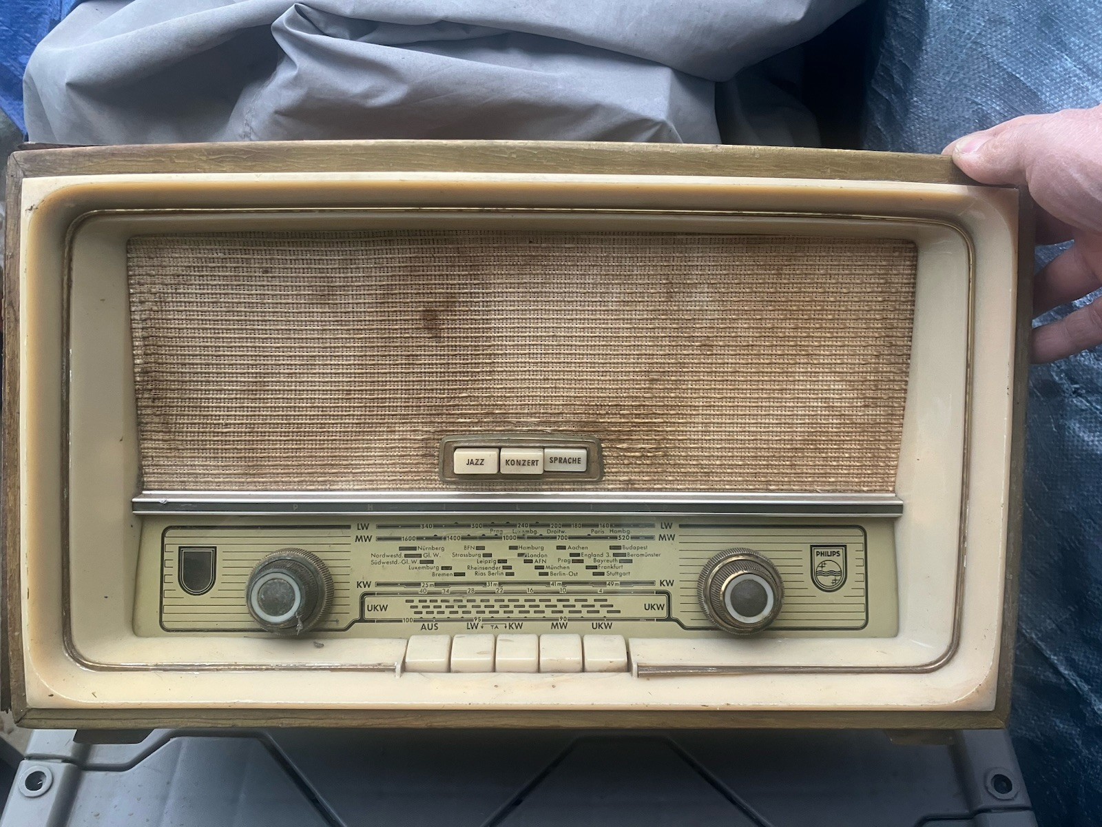 Vintage Philips Sagitta BD 363 A Wood Radio