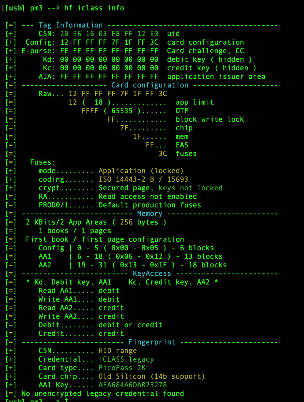 HID iCLASS PicoPass 2120AGGNNN (Unprogrammed) (Proxmark3 Compatible)