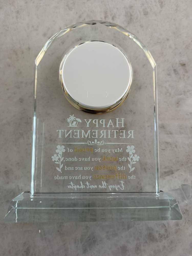 Retirement Clock Gift Glass Quartz