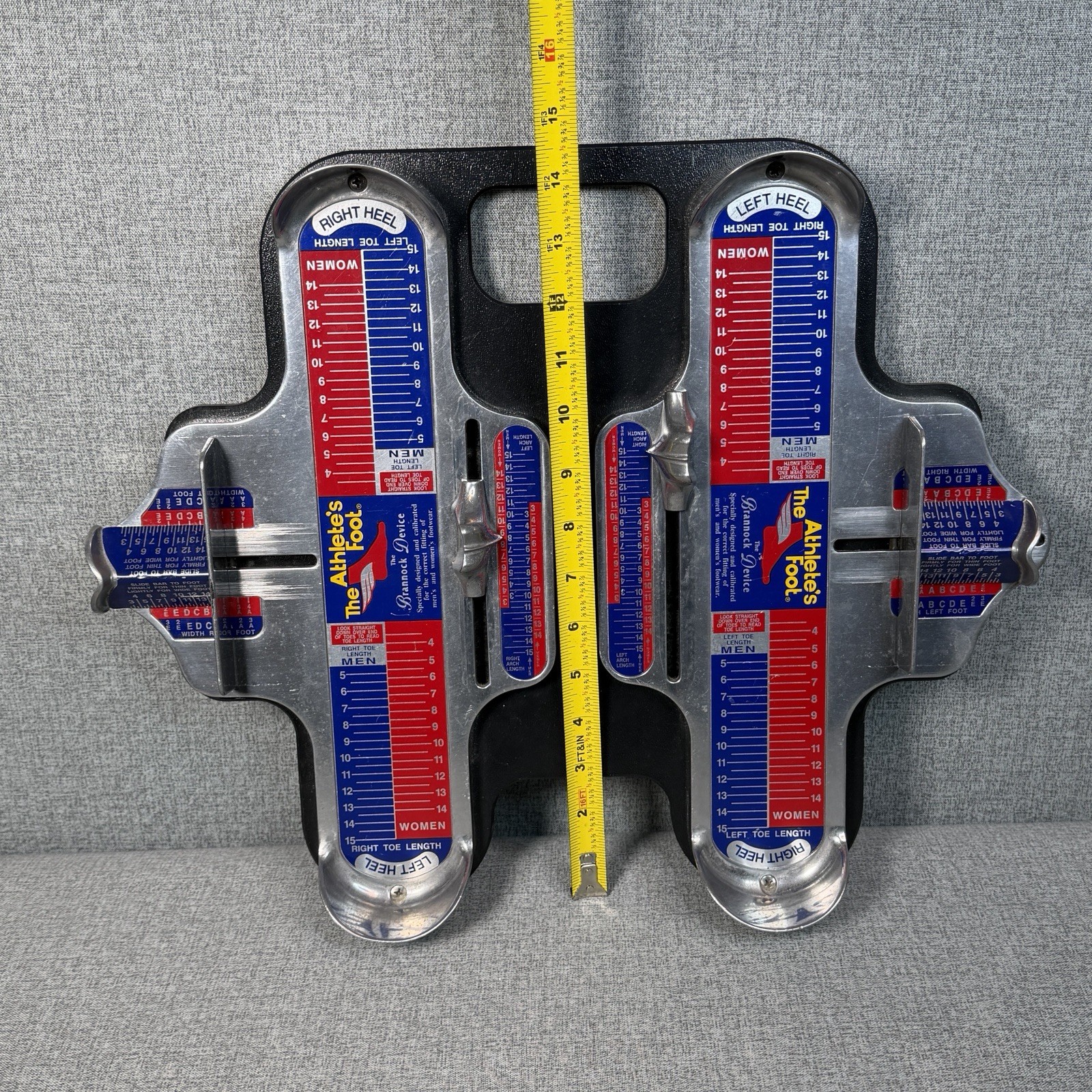 Rare 90s The Athletes Foot Brannock Device Double Board Store Display Shoe Sizer