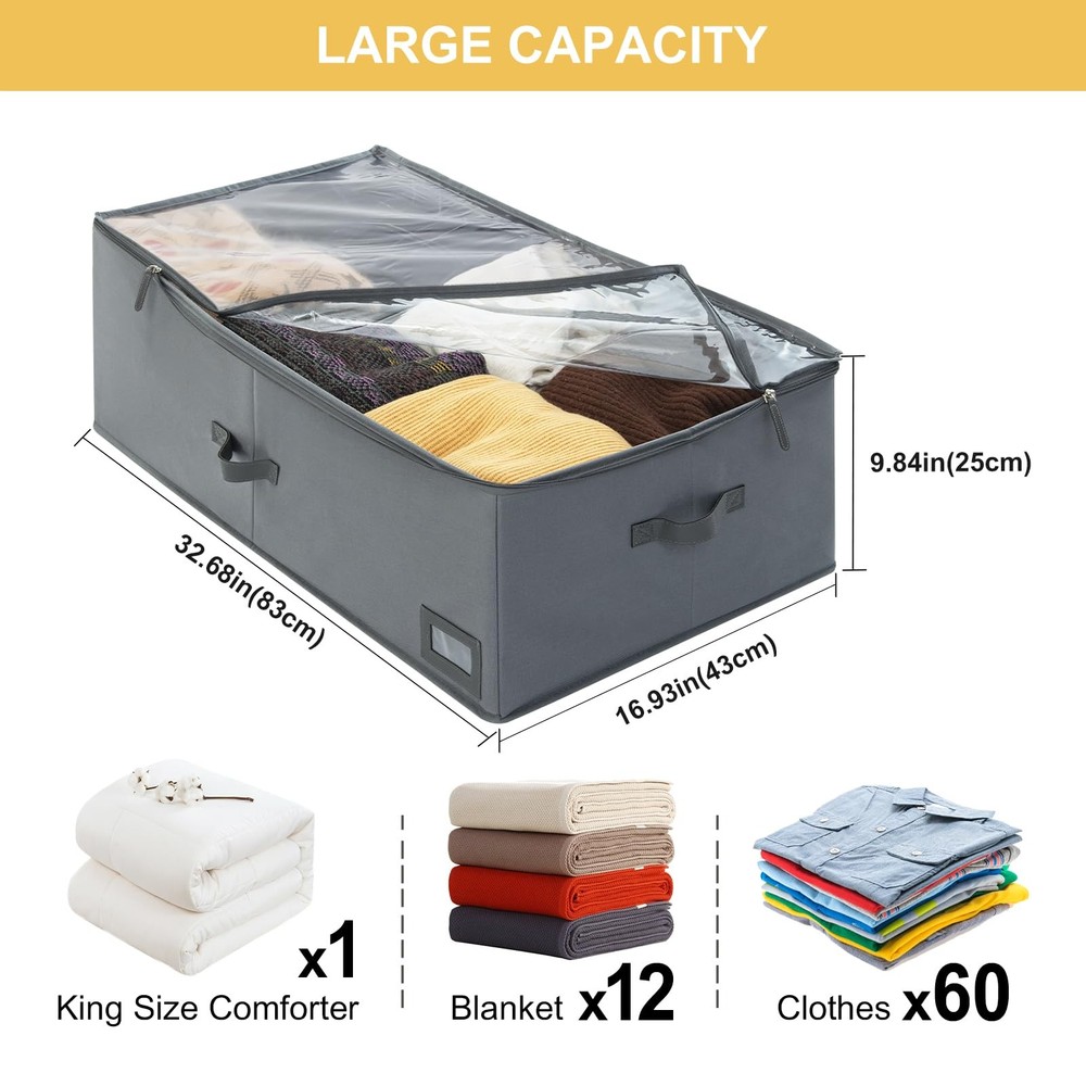 Organize Under Bed Space Easily - 10 Inch Storage Containers 3 Pack
