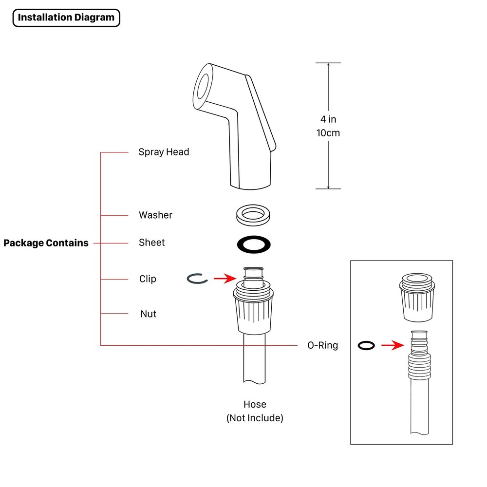 Kitchen Sink Spray Attachment Pull Out Faucet Sprayer Head Chrome