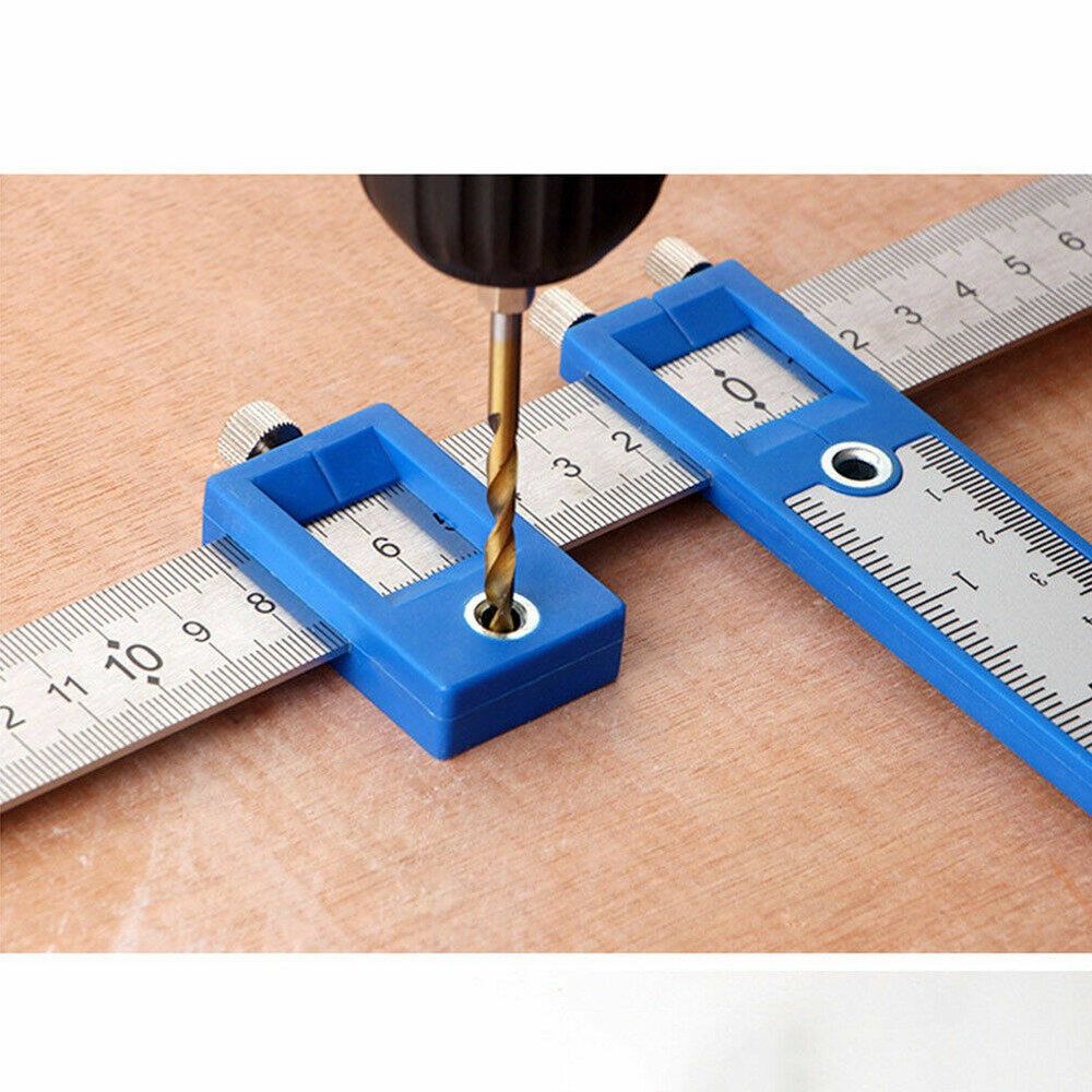 Drill Guide Punch Locator Woodworking Hole Cabinet Hardware Jig Drawer Pull Tool