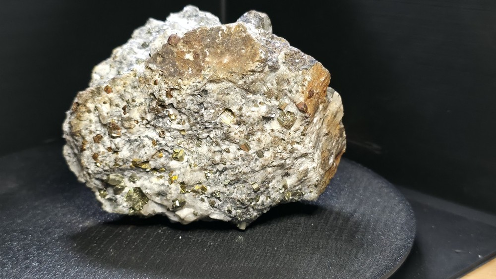 UV Reactive Pyrite On Calcite Specimen
