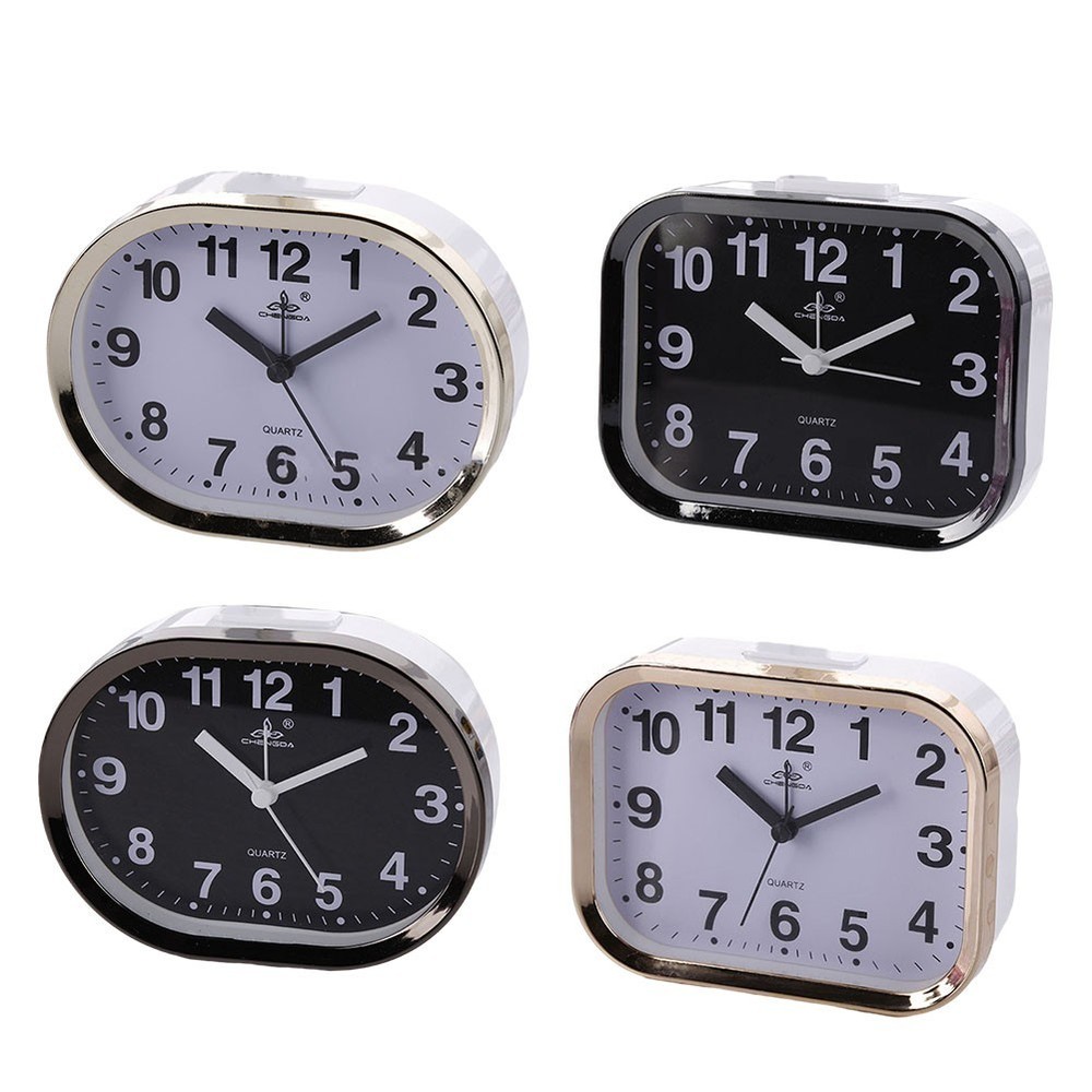 Creative round bedside alarm clock for students with practical features