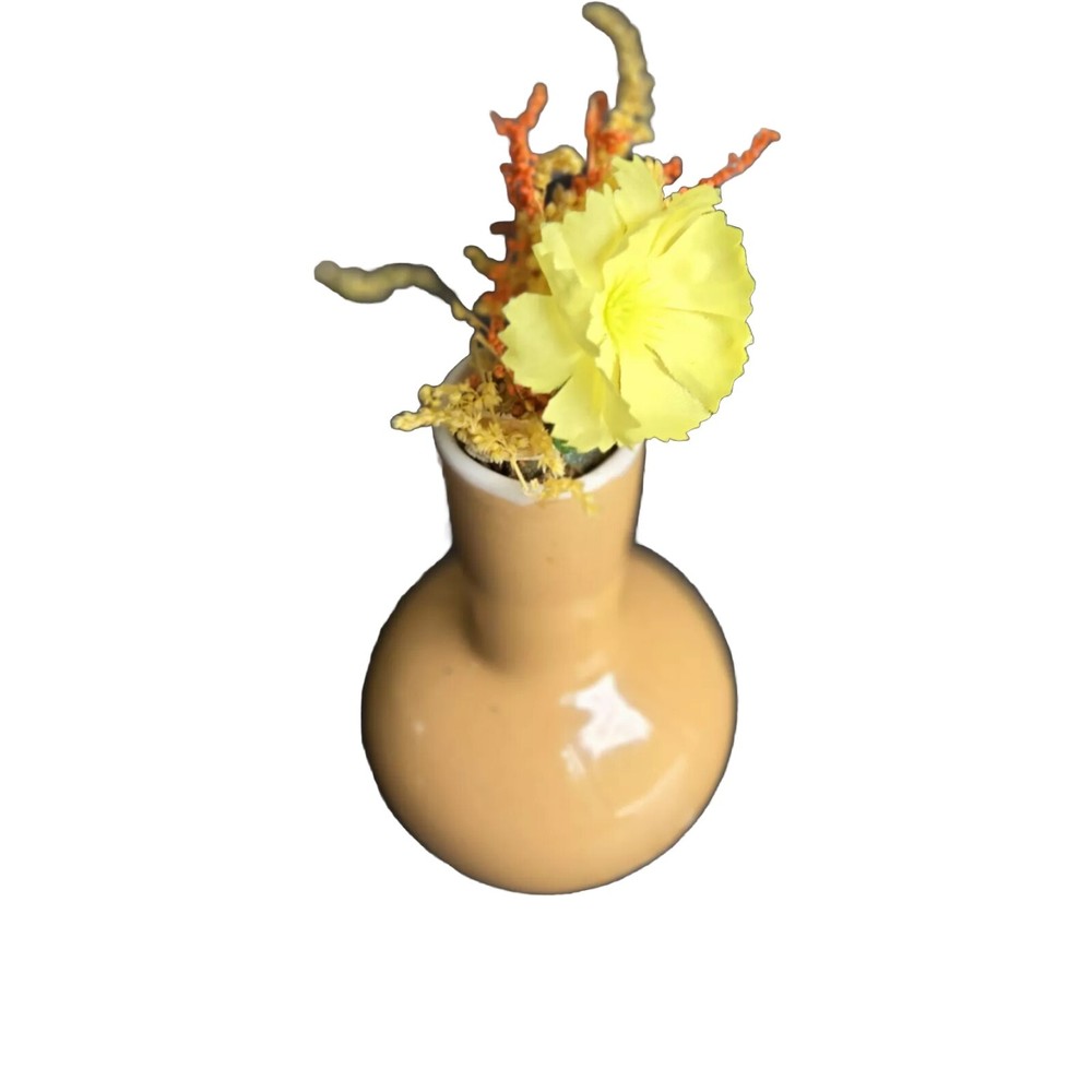 Black Painted Art, Unique Small Bud Vase, Bulb Bottom.
