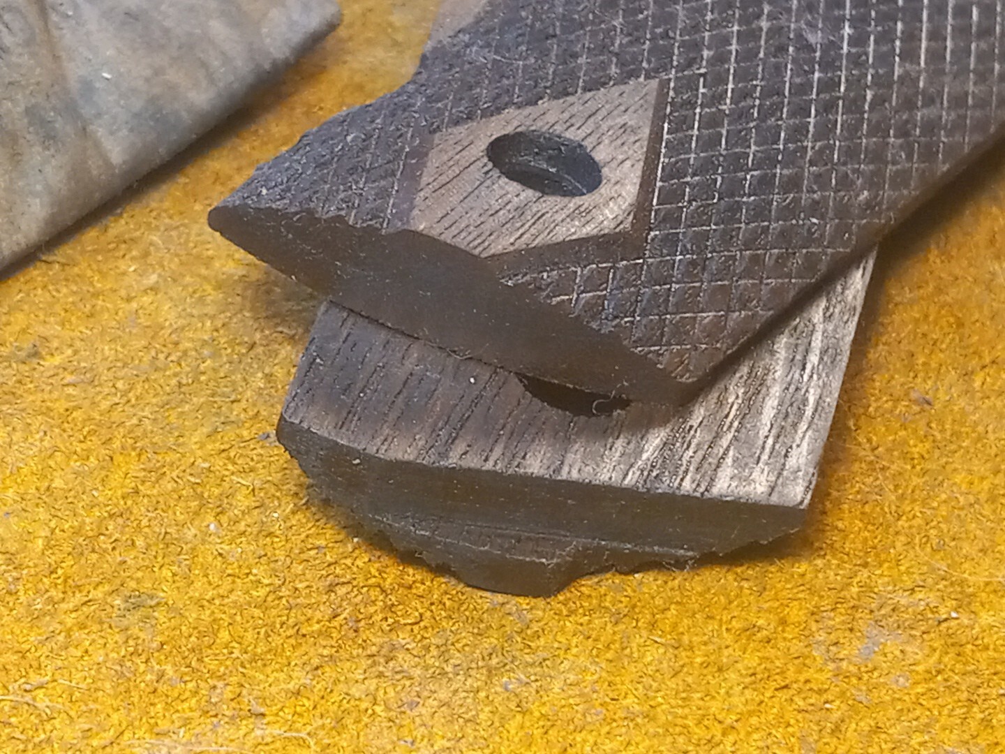 WWI WWII 1911 1911A1 Colt Grips Double Diamond Solid Walnut