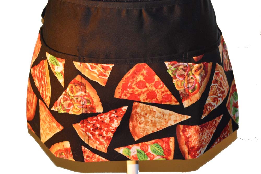3 pocket waist aprons for servers assorted prints from solid to assorted prints