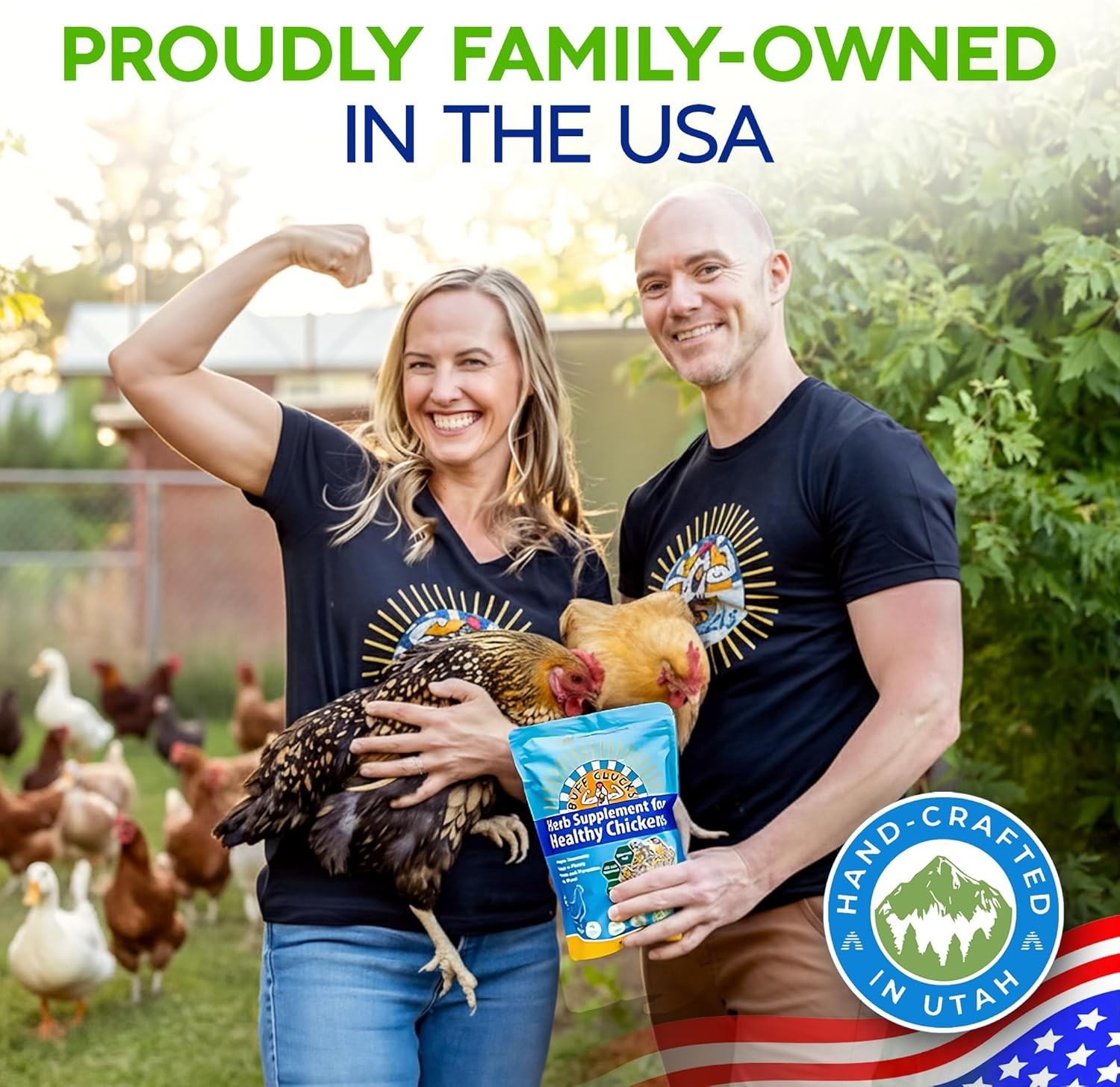 Buff Clucks Herb Supplement for Backyard Chickens for Daily Wellness - USA