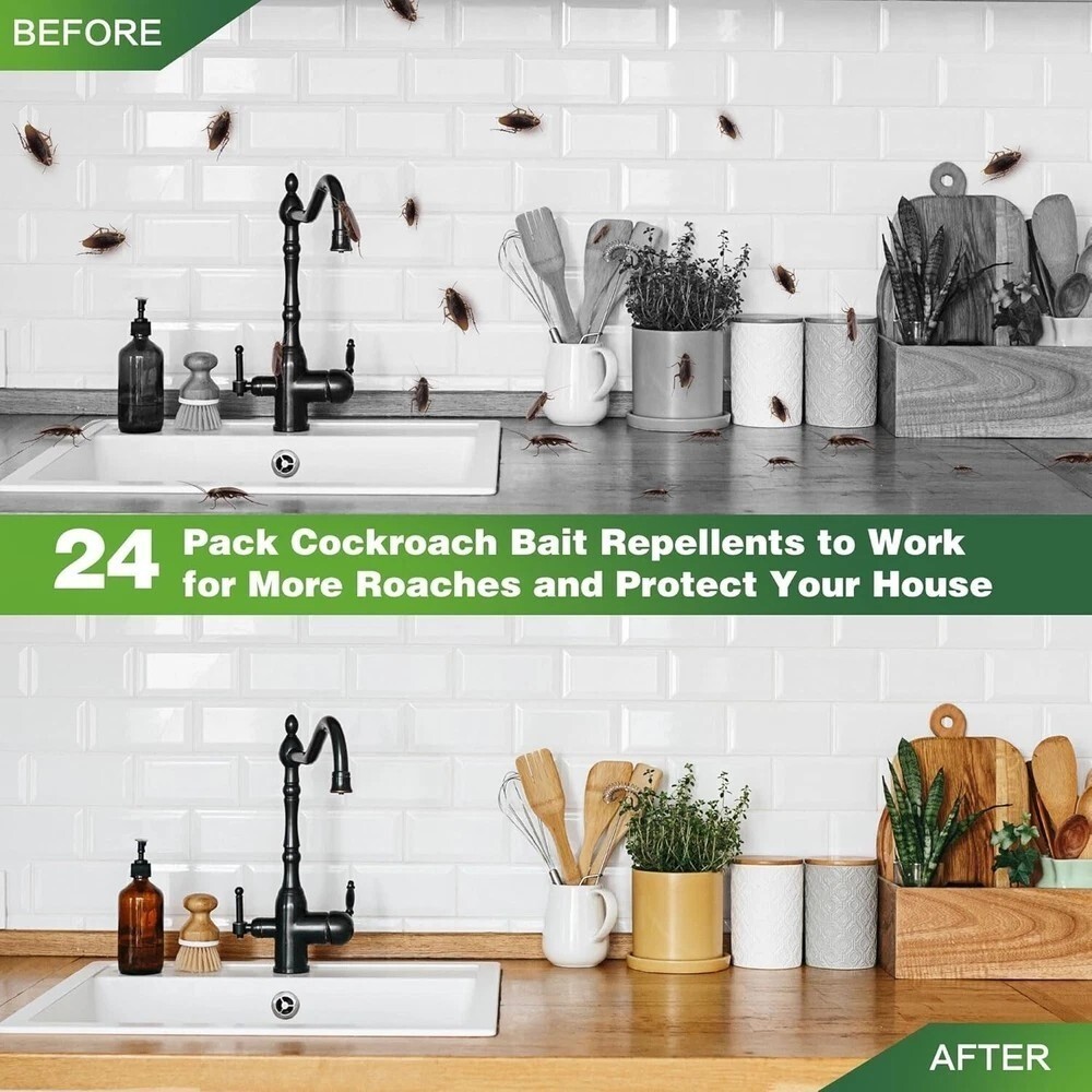 24PCS/Pack Roach Bait - Cockroach Killer Indoor Infestation