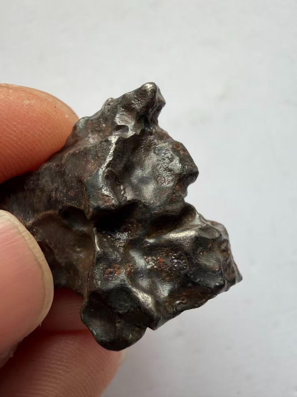 Sikhote-Alin Iron Meteorite 13.8g with Exemplary Regmaglypts Small Impact Crater
