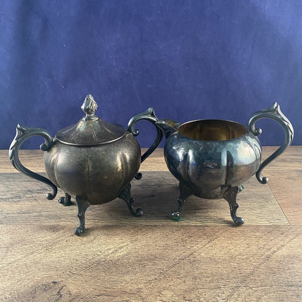 Sheridan Silver Plated Sugar Creamer Tea Set Silverplated Silver On Copper