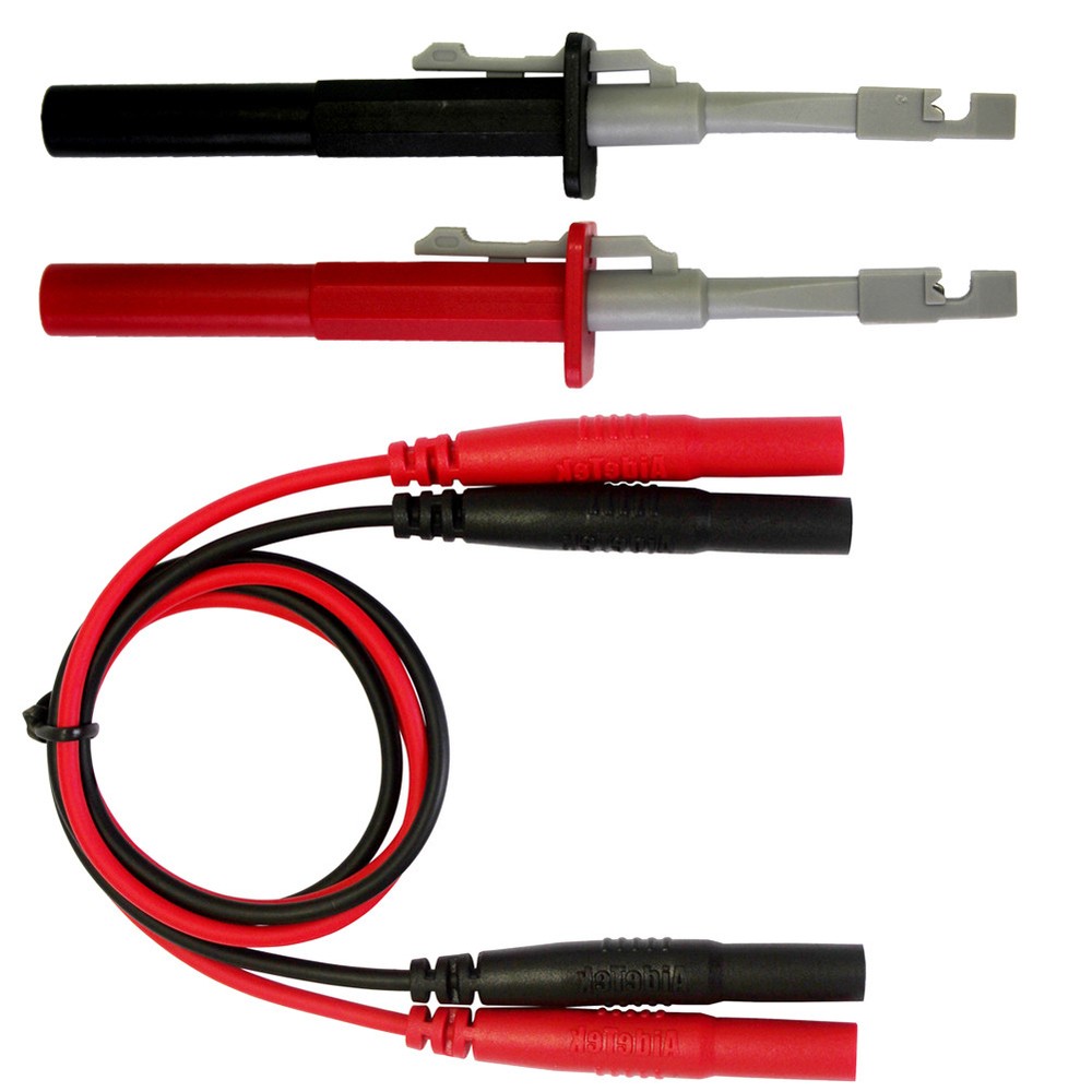 Test clip set insulation piercing red black banana plug stacking test leads