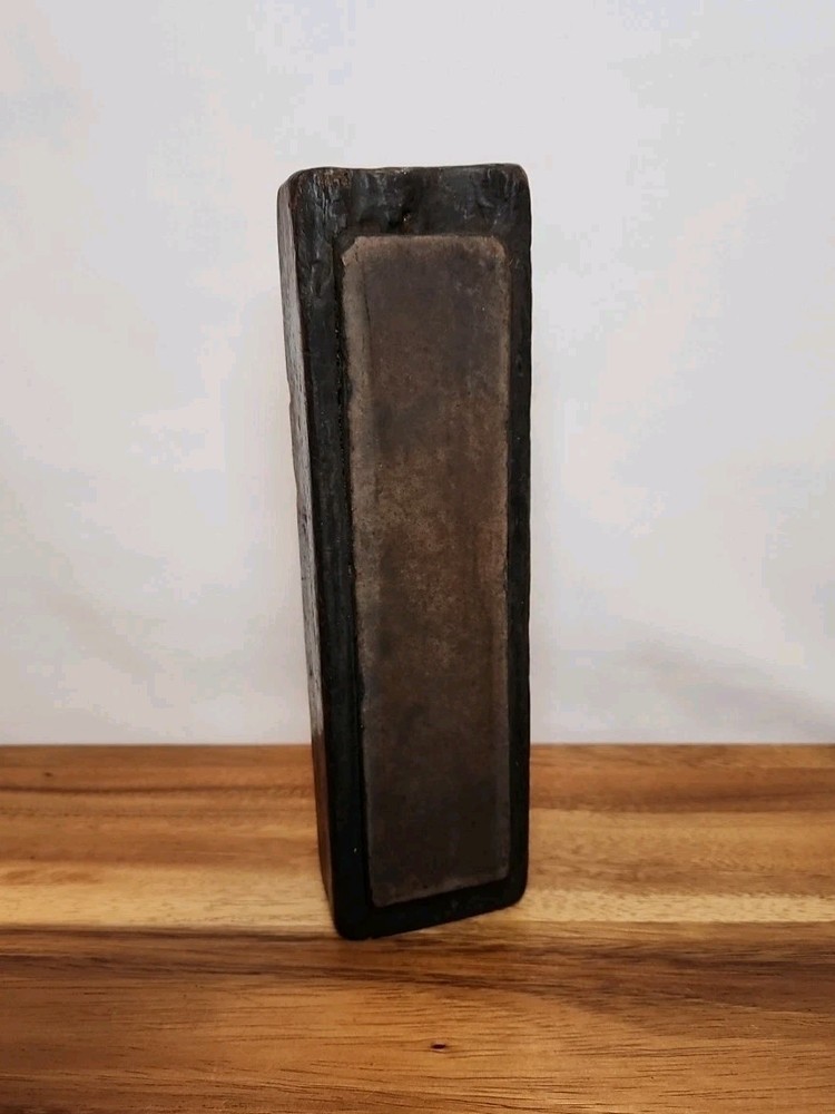 Antique Primitive Sharpening Stone Set In Wood