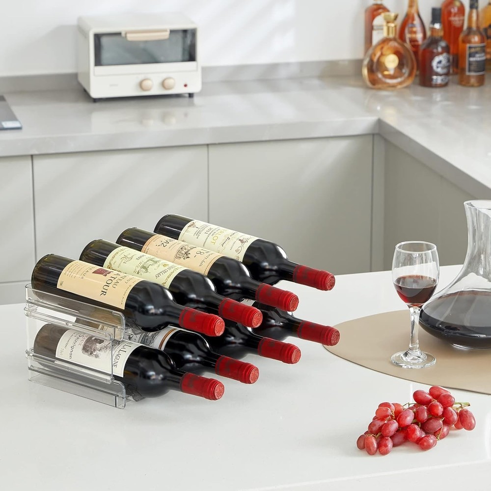 Durable Shatterproof Bottle Organizer - Stackable for 8 Bottles, Home Essential