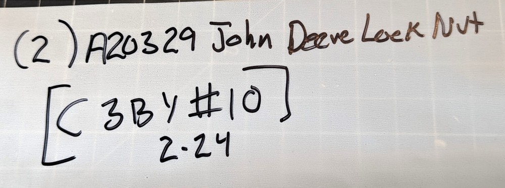 (2) John Deere Lock Nut - A20329 [C3BY #10