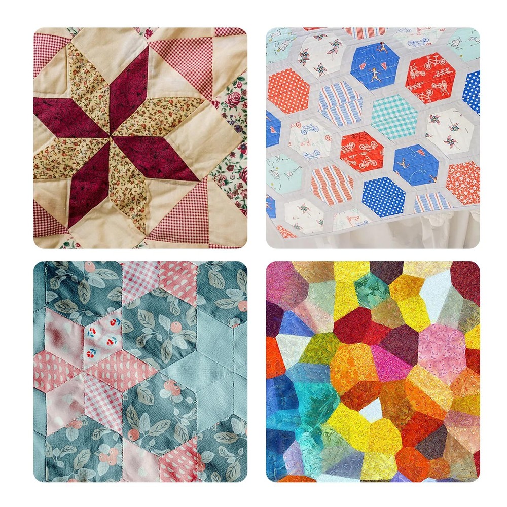 Paper Piecing for Quilting DIY Patchwork Sewing Crafts 6 Shapes Acrylic Patch...