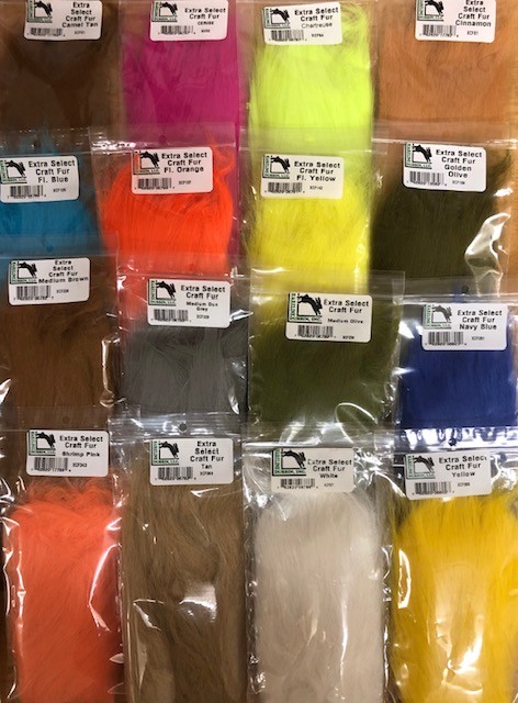 HARELINE EXTRA SELECT CRAFT FUR. ALL COLORS. FLY TYING HAIR. STREAMER SALTWATER