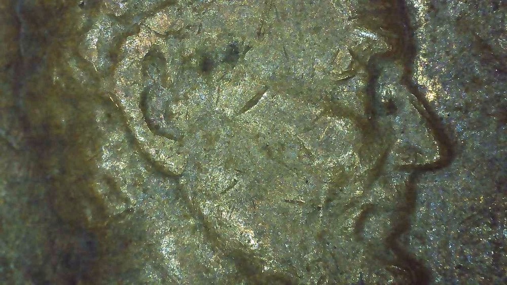 1969 D Lincoln Penny error floating roof, missing FG