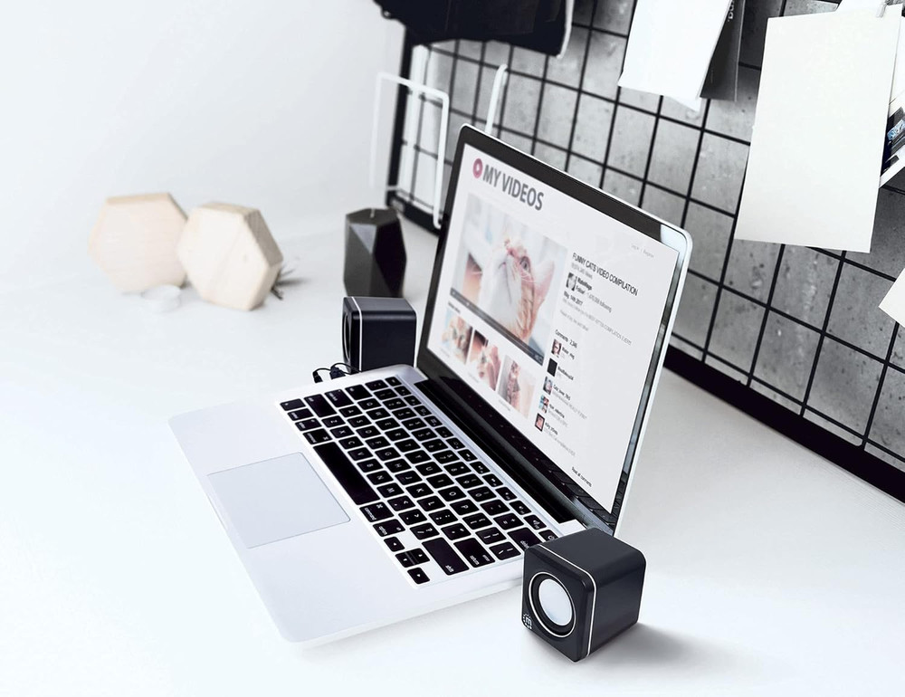 MANHATTAN USB Powered Stereo Speaker System - Small Size - with Volume Control &