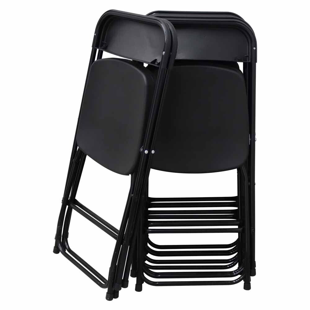 Folding Chairs (10 Pack) 264Lbs Loading Durable Black Chairs for Indoor&Outdoor