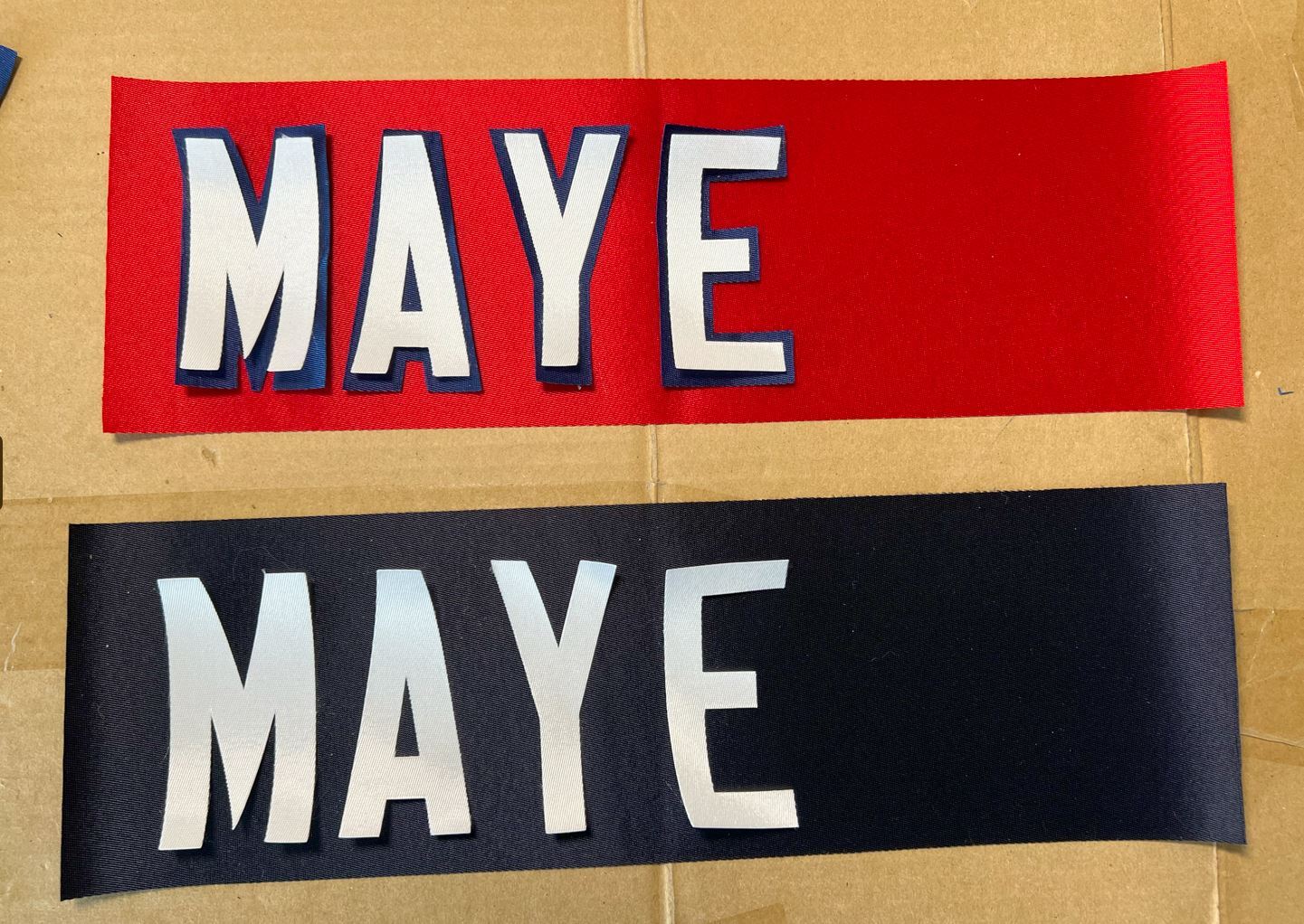 New England  - UNSEWN Nameplates for your own Football Jersey (Various Names)