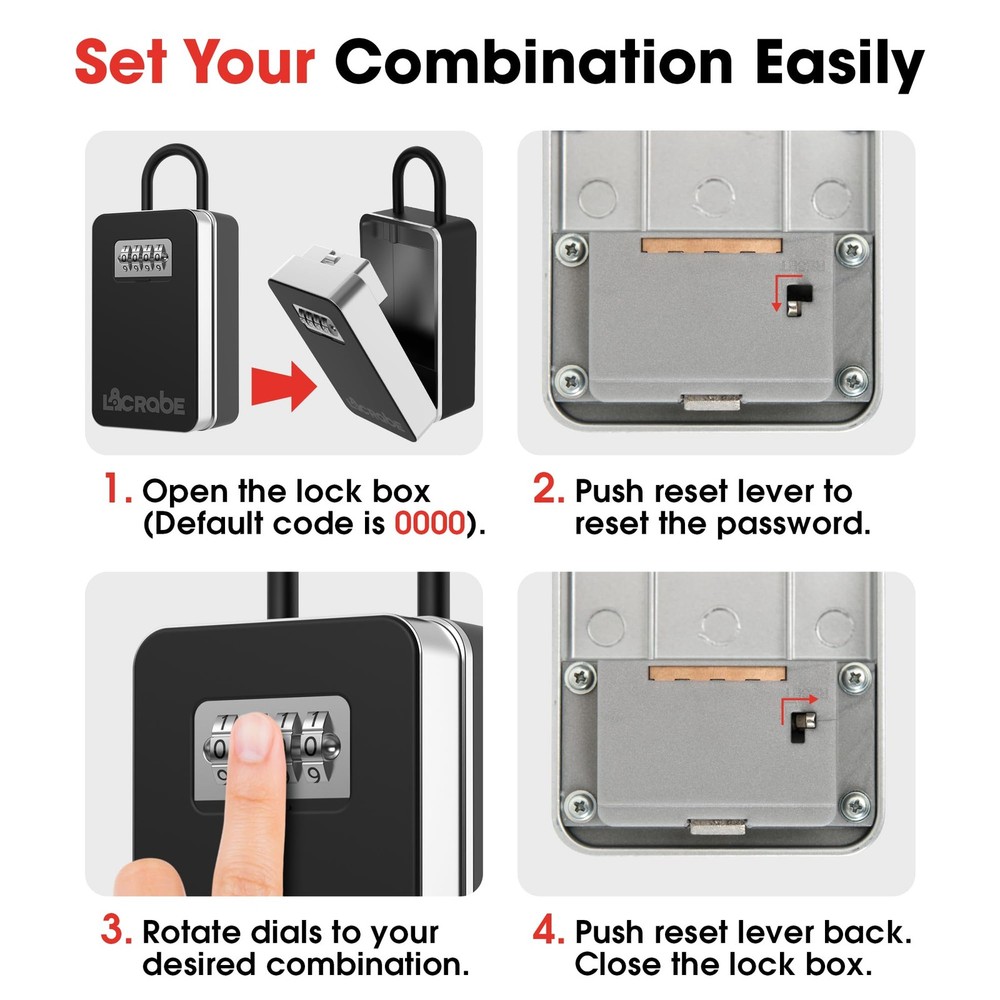 Key Lock Box, Secure lock box for keys with code for Indoor and Outdoor Use, ...