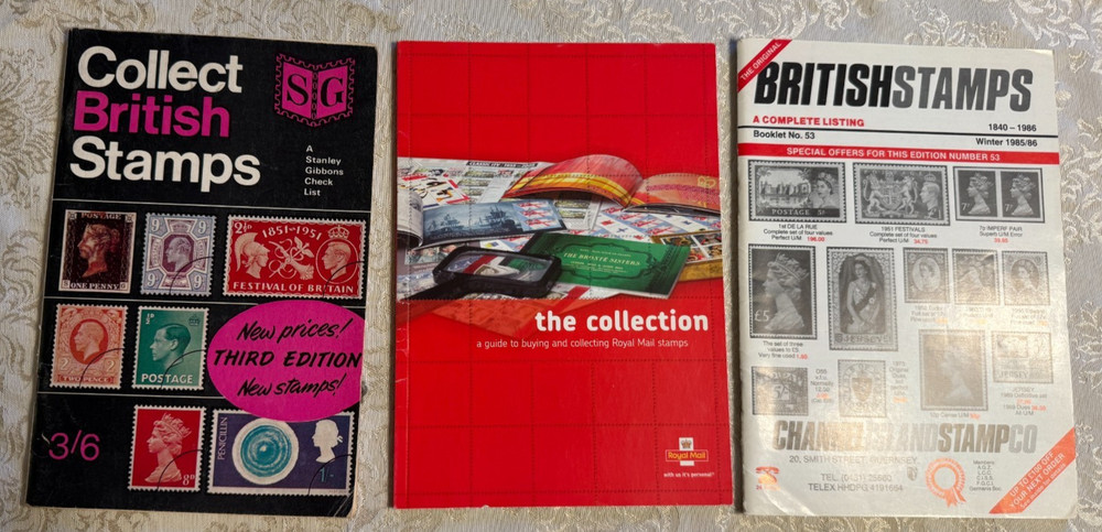 British Stamp Collecting Book Lot Stanley Gibbons Royal Mail Guide Catalog