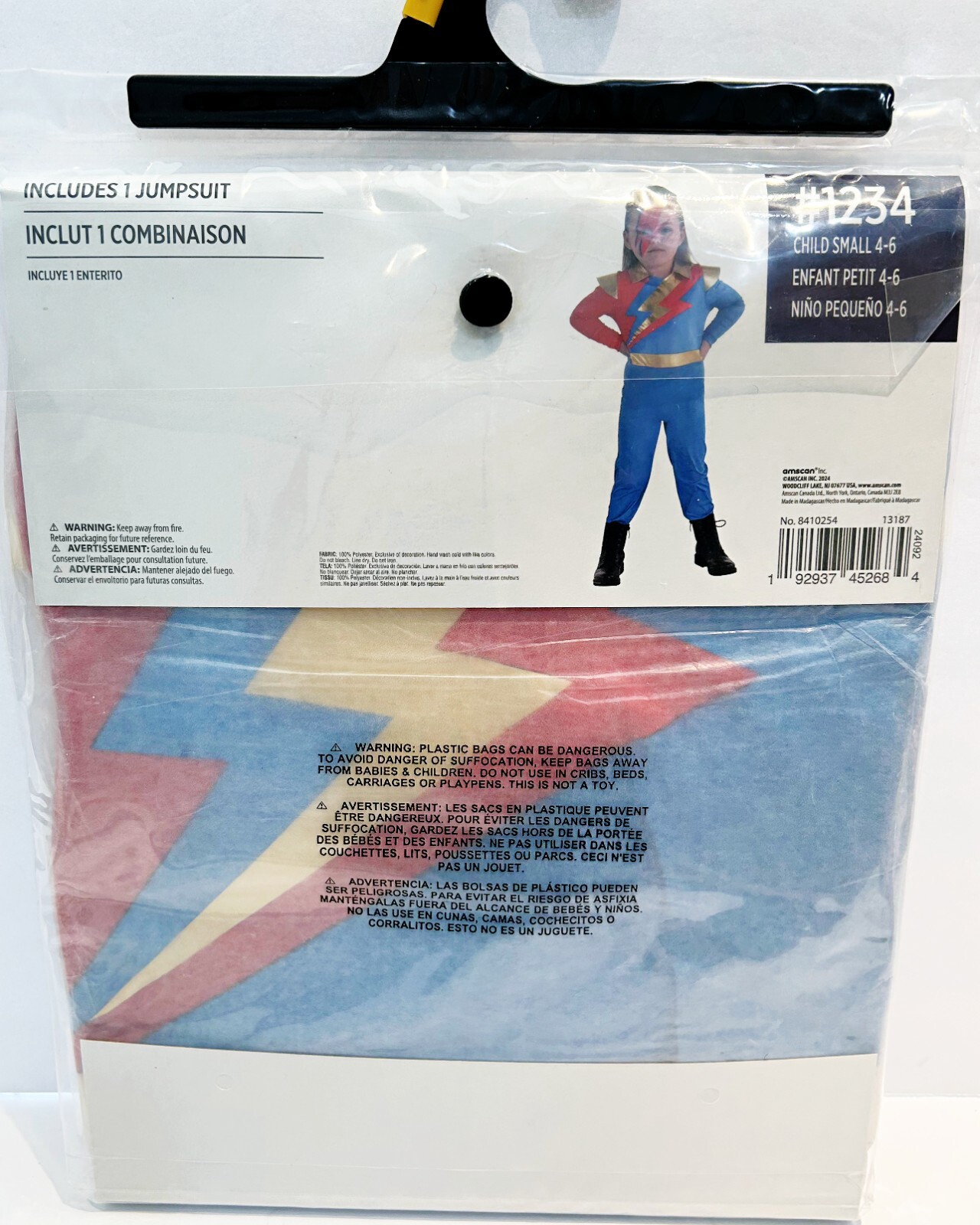 Glam Rock Star Fancy Dress Halloween Costume Rocker Metal Child Small 4-6 New